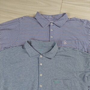 Lot of 2 B Draddy Polo Shirt Mens XL‎ Short Sleeve Golf Stretch Preppy Pocket